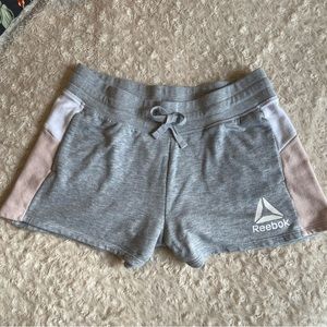 Reebok Colorblock Grey Pink Athleisure Shorts Sweats XL